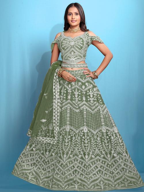 women embroidered fared lehenga and choli set - 22034003 - Very Small Image - 1