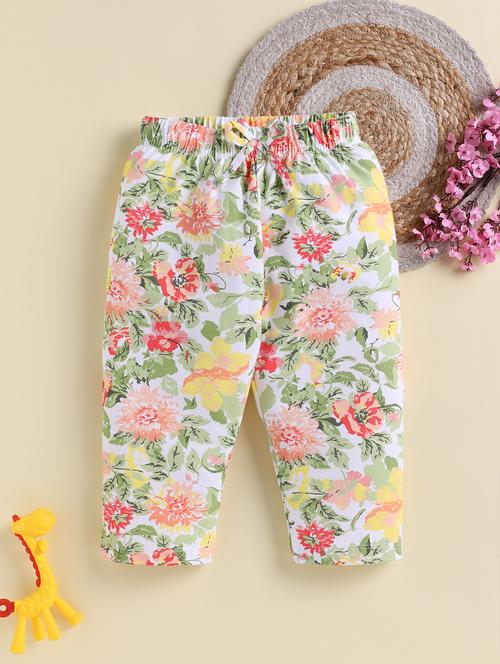 girls floral printed mid rise pyjama - 22034023 - Very Small Image - 1