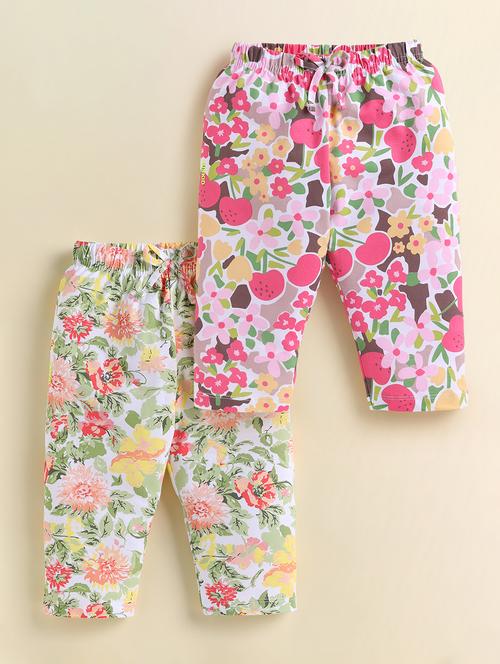 girls pack of 2 floral print mid rise pyjama - 22034553 - Very Small Image - 1