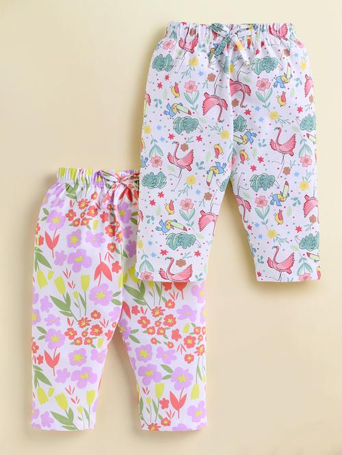 girls pack of 2 floral print mid rise pyjama - 22034555 - Very Small Image - 1