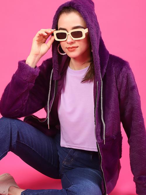 women solid long sleeve hooded sweatshirt - 22034814 - Very Small Image - 1