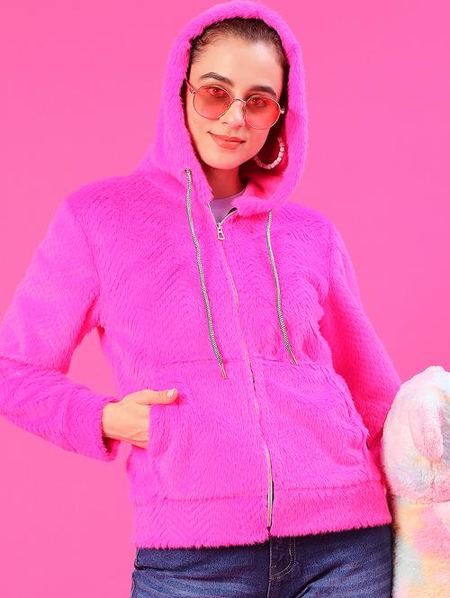 women solid long sleeve hooded sweatshirt - 22034842 - Very Small Image - 1