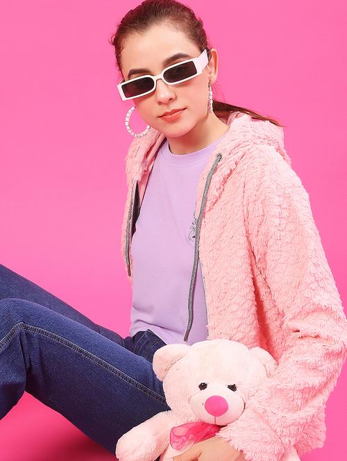 women solid long sleeve hooded sweatshirt - 22034908 - Very Small Image - 1