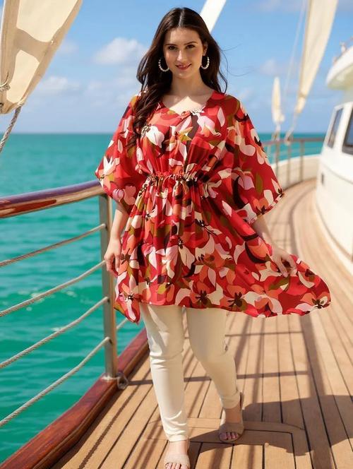 women printed kimono sleeve kaftan tunic - 22035105 - Very Small Image - 1