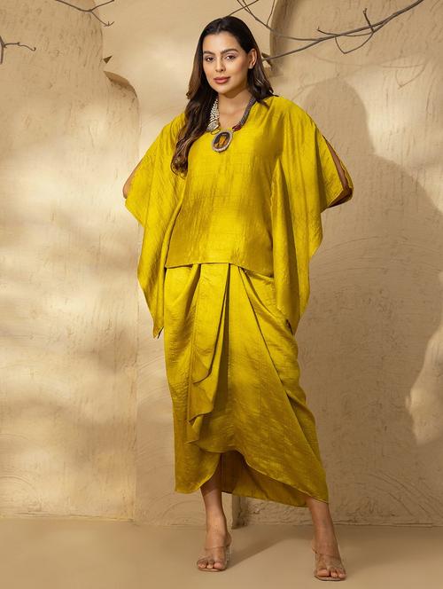 women solid kimono sleeve ethnic co-ord set - 22035134 - Very Small Image - 1