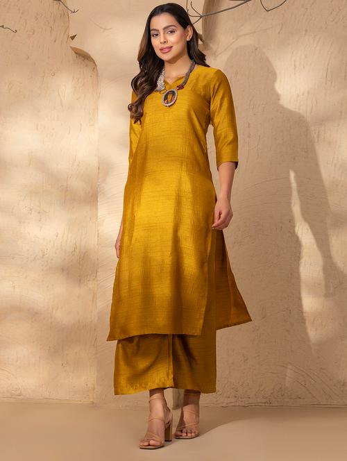 women three quarter sleeve kurta and palazzo co-ord set - 22035136 - Very Small Image - 1