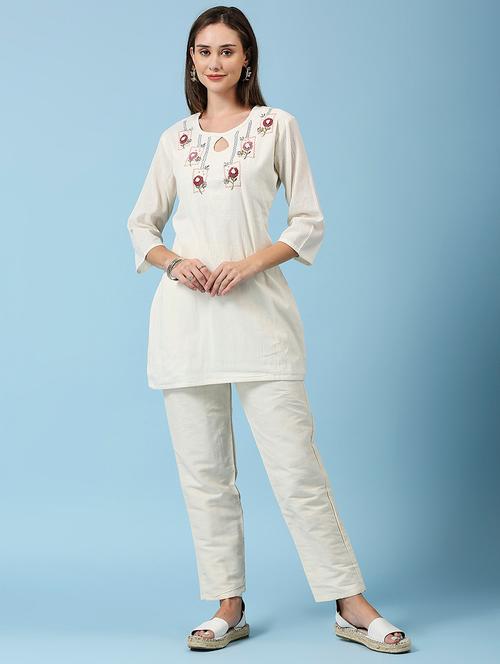 women embroidered three quarter sleeve ethnic top - 22035168 - Very Small Image - 1