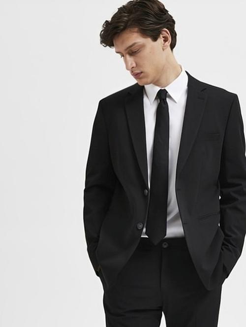 men black solid long sleeve single breasted blazer - 22035205 - Very Small Image - 1