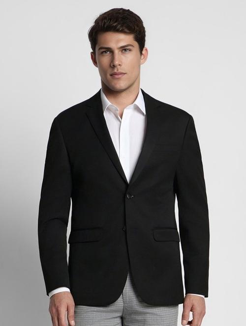 men black solid long sleeve single breasted blazer - 22035213 - Very Small Image - 1
