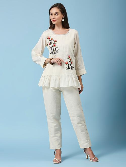 women embroidered three quarter sleeve ethnic top - 22035244 - Very Small Image - 1