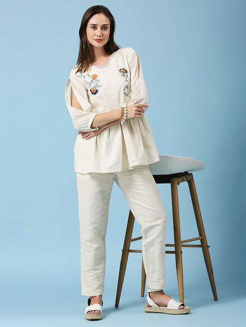 women embroidered three quarter sleeve ethnic top - 22035249 - Very Small Image - 1