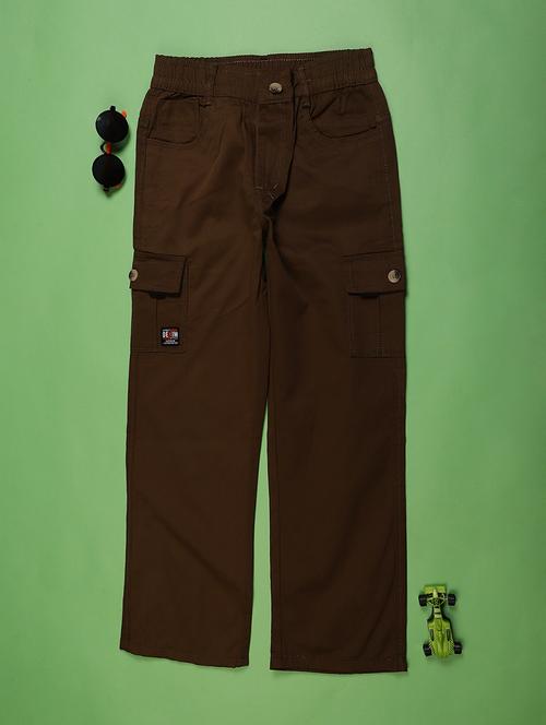 boys solid mid rise regular fit cargo - 22035721 - Very Small Image - 1