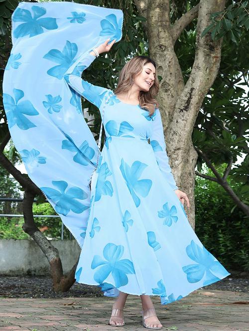 women floral printed long sleeve kurta dupatta set - 22036707 - Very Small Image - 1