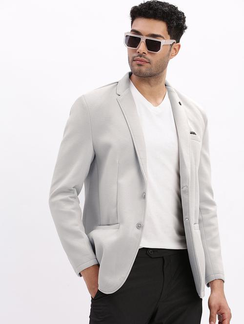 men solid long sleeve single breasted blazer - 22037948 - Very Small Image - 1