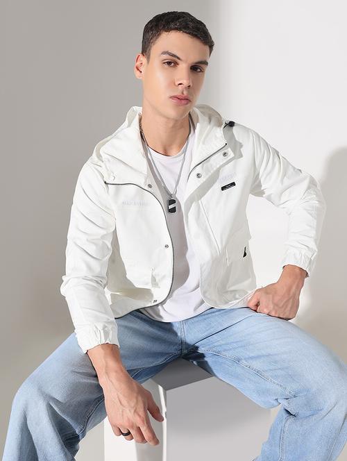 men white solid long sleeve bomber jacket - 22037991 - Very Small Image - 1