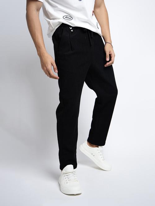 men solid mid rise straight fit trouser - 22038027 - Very Small Image - 1