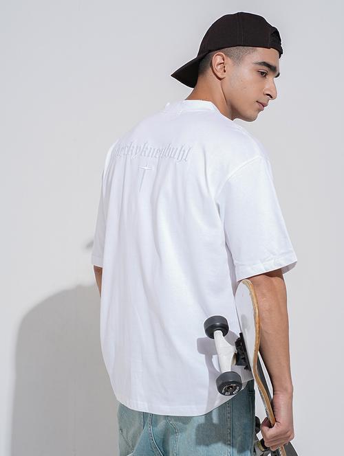 men solid short sleeve oversized t-shirt - 22038217 - Very Small Image - 1