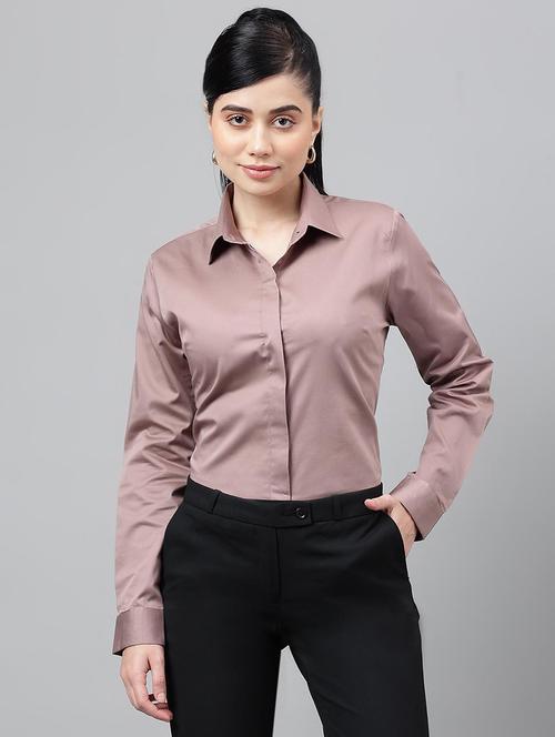 women solid collared long sleeve shirt - 22038862 - Very Small Image - 1