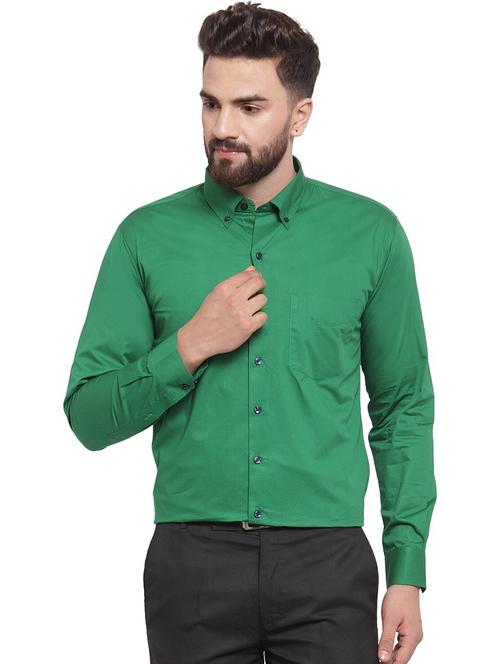 men solid collared long sleeve shirt - 22039072 - Very Small Image - 1