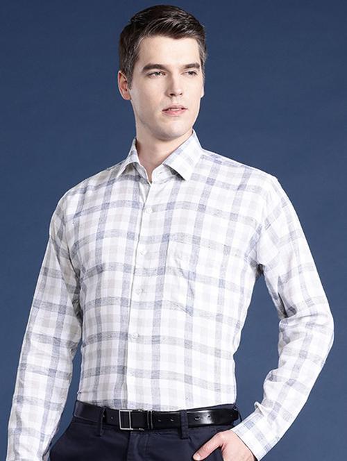 men checkered collared long sleeve regular fit shirt - 22039219 - Very Small Image - 1