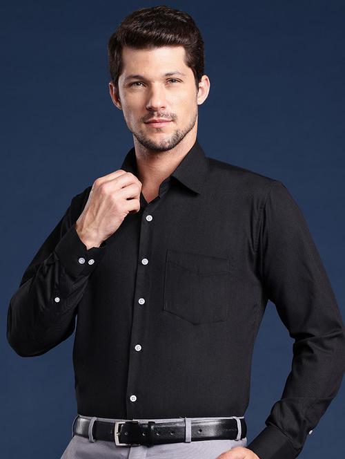 men solid collared long sleeve regular fit shirt - 22039223 - Very Small Image - 1