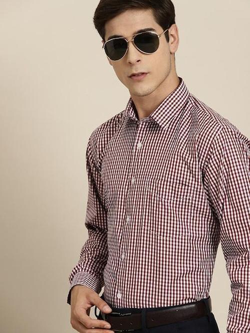 men checkered collared long sleeve shirt - 22039277 - Very Small Image - 1