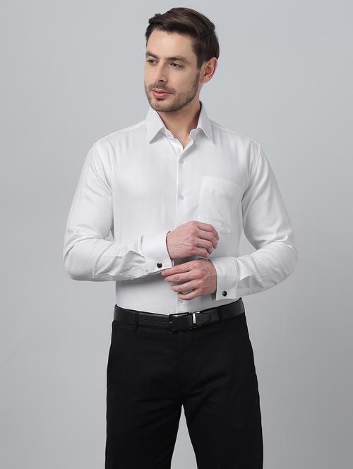men solid collared long sleeve shirt - 22039343 - Very Small Image - 1