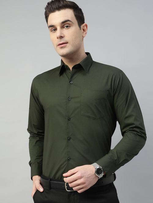 men solid collared long sleeve shirt - 22039427 - Very Small Image - 1