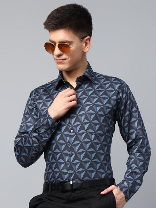 men printed collared long sleeve shirt - 22039530 - Very Small Image - 1