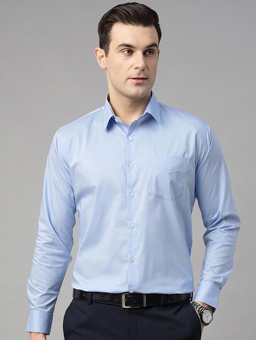 men solid collared long sleeve shirt - 22039553 - Very Small Image - 1