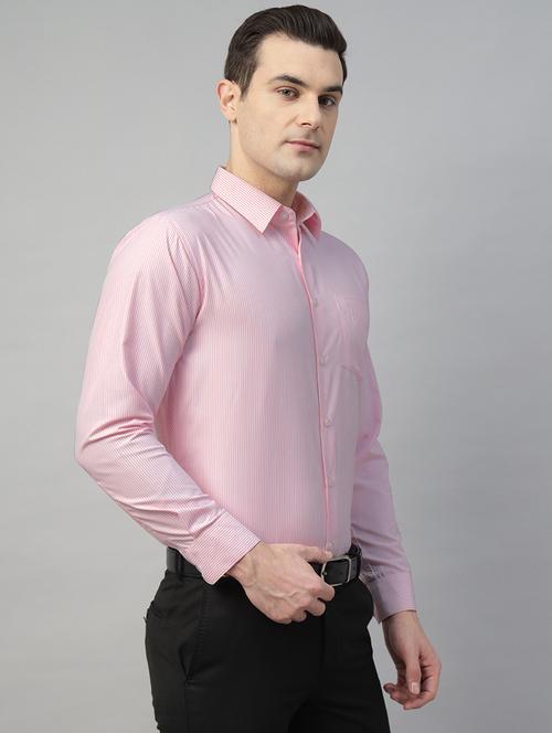 Men Striped Collared Long Sleeve Shirt - 22039602 - Very Small Image - 1