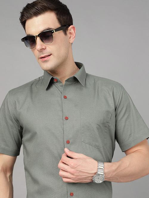 men solid collared long sleeve shirt - 22039634 - Very Small Image - 1