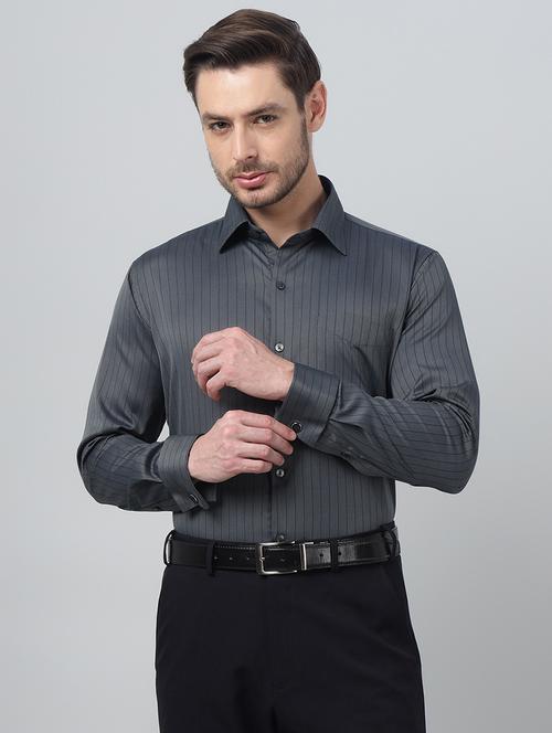 men striped collared long sleeve shirt - 22039642 - Very Small Image - 1