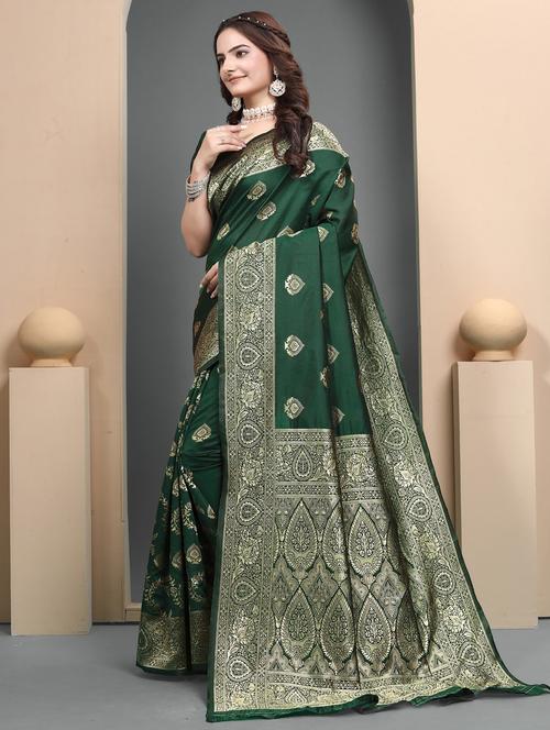 women self design banarasi saree with blouse - 22041703 - Very Small Image - 1