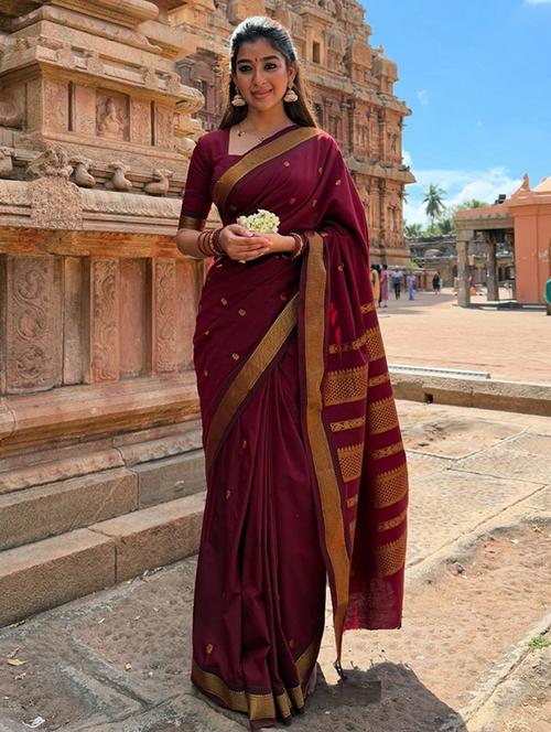 women self design bordered saree with blouse - 22041802 - Very Small Image - 1