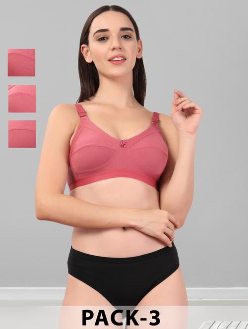 women pack of 3 solid bra and panty set - 22042371 - Very Small Image - 1