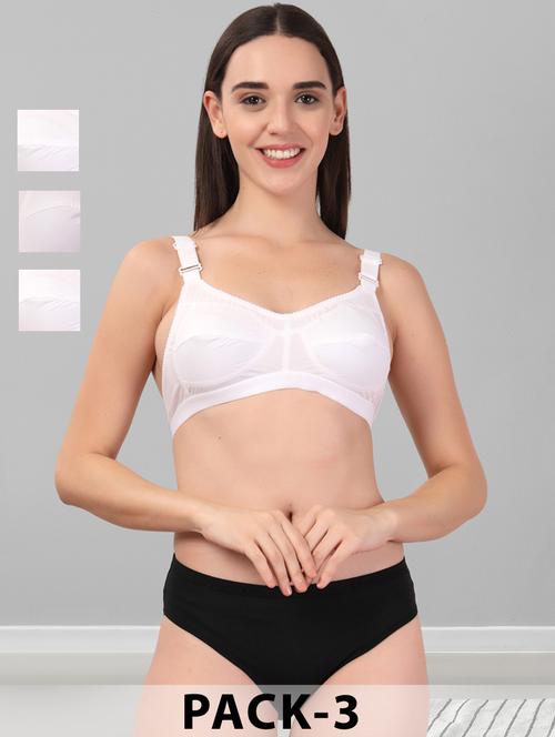 women pack of 3 solid bra and panty set - 22042380 - Very Small Image - 1