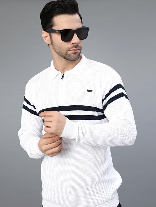 men striped long sleeve regular fit pullover  - 22042458 - Very Small Image - 1