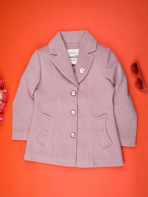 girls solid long sleeve regular coat - 22042597 - Very Small Image - 1