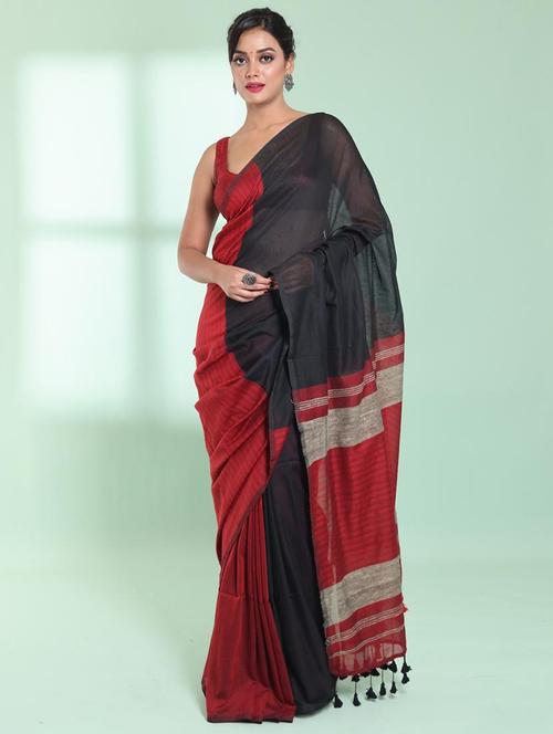 women striped handloom saree with blouse - 22042716 - Very Small Image - 1
