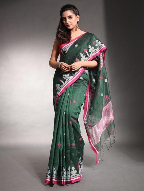 women self design handloom saree with blouse - 22042963 - Very Small Image - 1