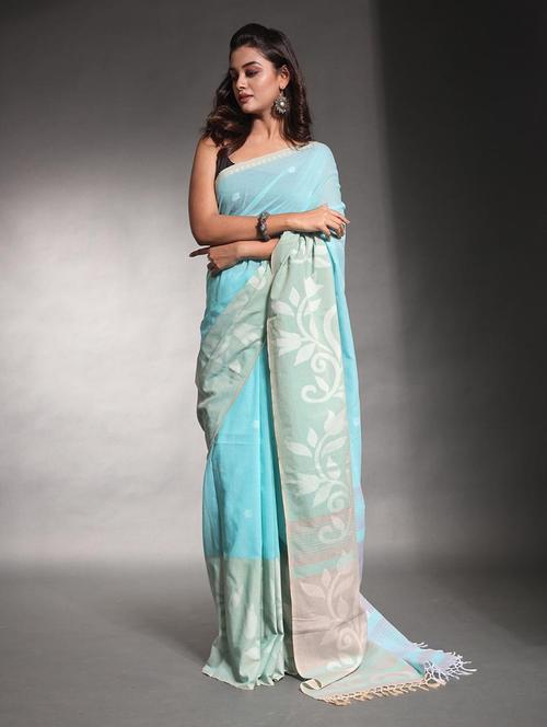 women self design handloom saree with blouse - 22043026 - Very Small Image - 1