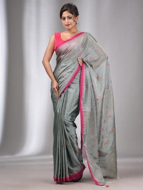 women self design handloom saree with blouse - 22043437 - Very Small Image - 1