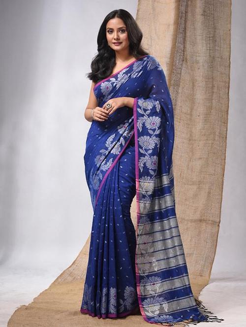 women self design handloom saree with blouse - 22043539 - Very Small Image - 1