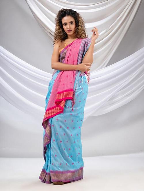 women self design handloom saree with blouse - 22043575 - Very Small Image - 1