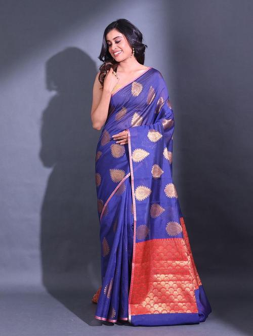 women self design chanderi saree with blouse - 22044143 - Very Small Image - 1
