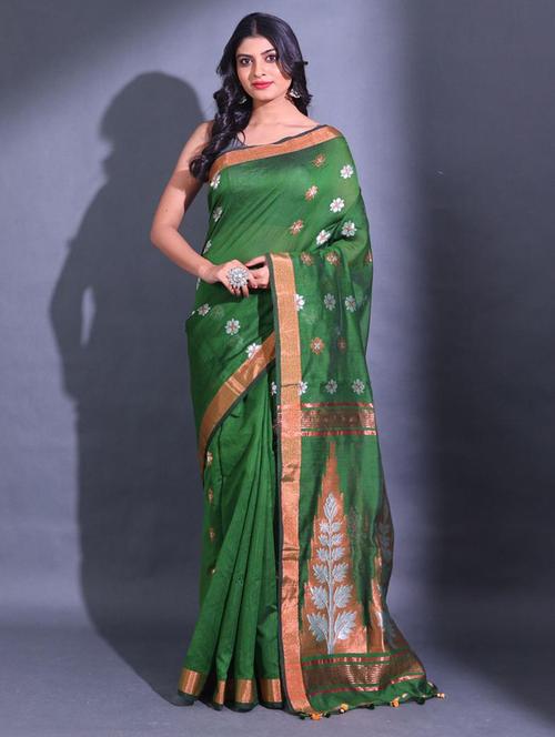 women self design chanderi saree with blouse - 22044190 - Very Small Image - 1