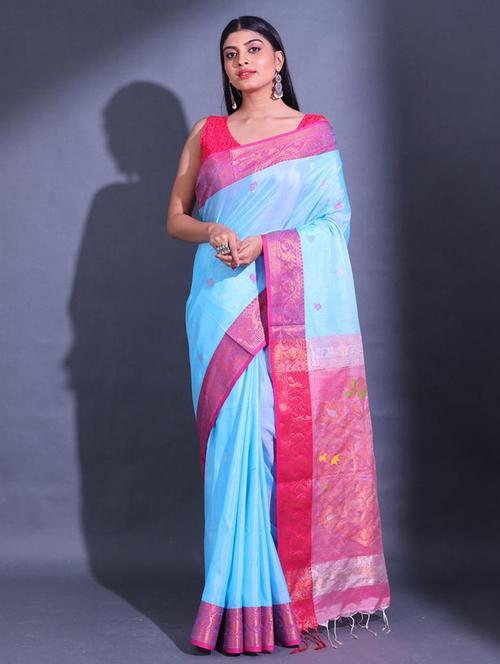 women self design bordered saree with blouse - 22045669 - Very Small Image - 1