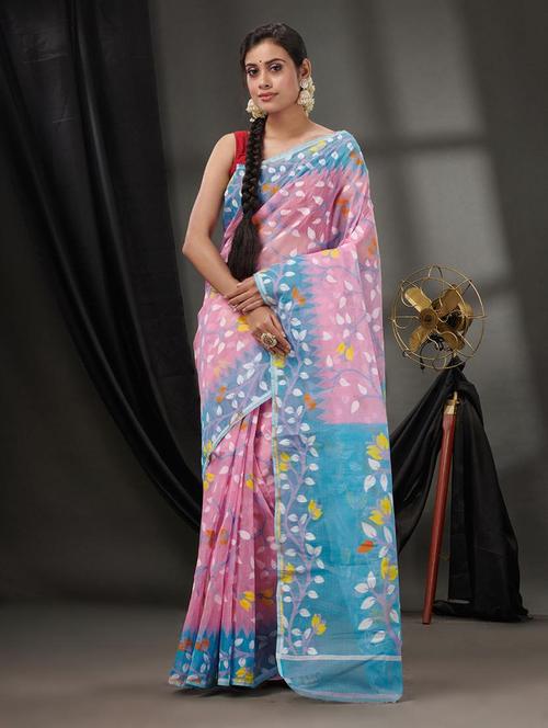 women self design jamdani saree - 22046265 - Very Small Image - 1