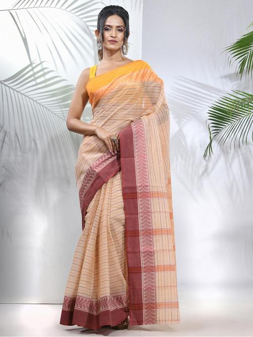 women self design tant saree with blouse - 22046328 - Very Small Image - 1